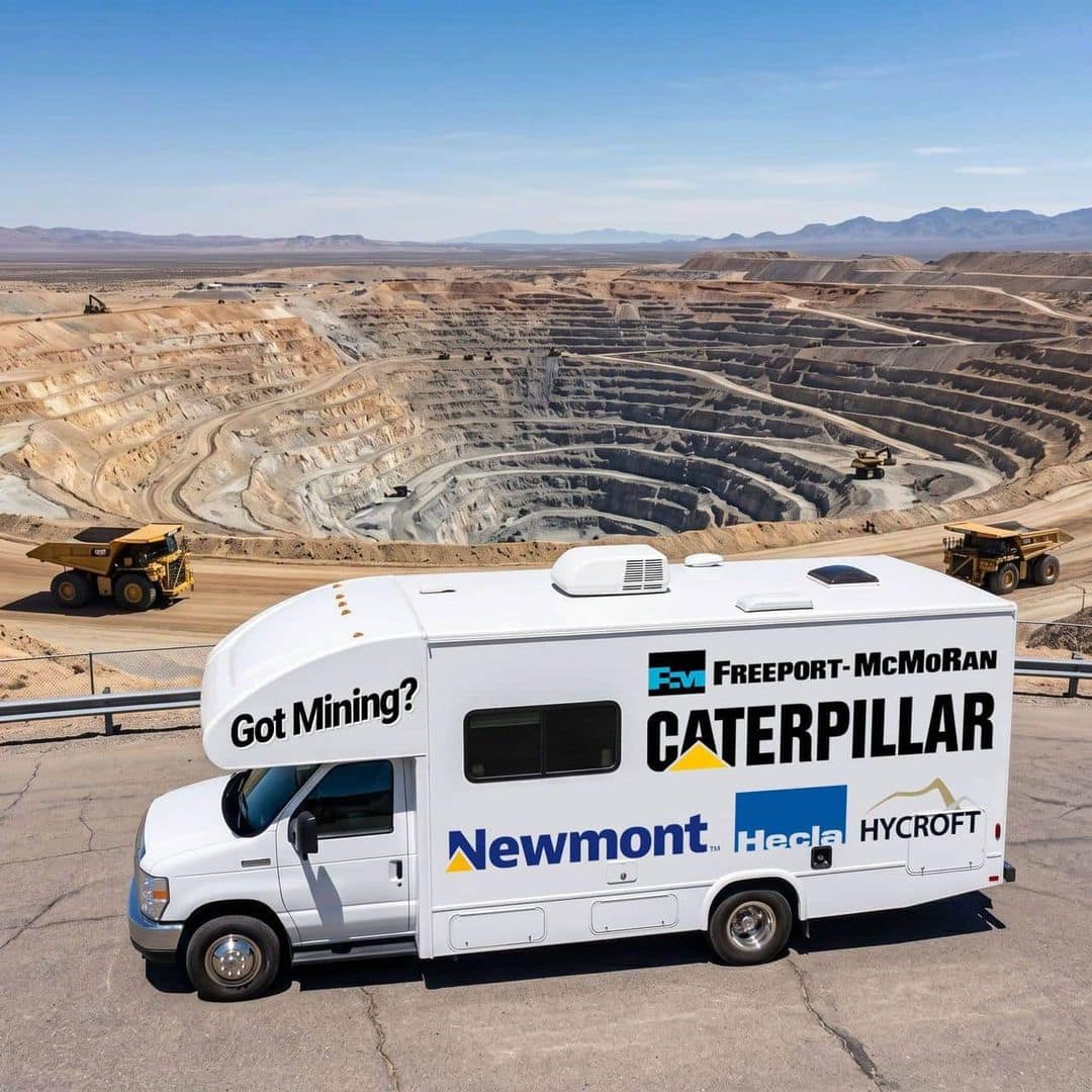 Mining Our Future tour vehicle in the field